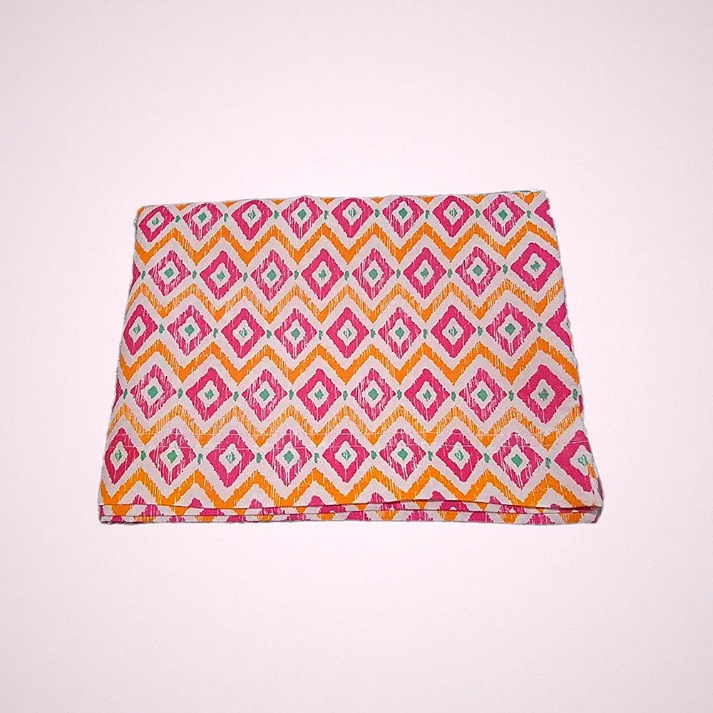 1 Pink, Orange, Aqua & White Pillowcase By B's Bedding 20 X 28 Standard
