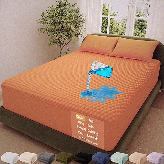 100% Waterproof Mattress Protector,Queen Size Mattress Soft Pad,Pet Hair & Be...