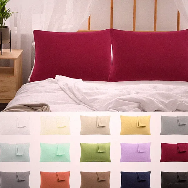 2 X Pillowcases Soft 100% Brushed Microfiber Zippered Housewife Pillow Case