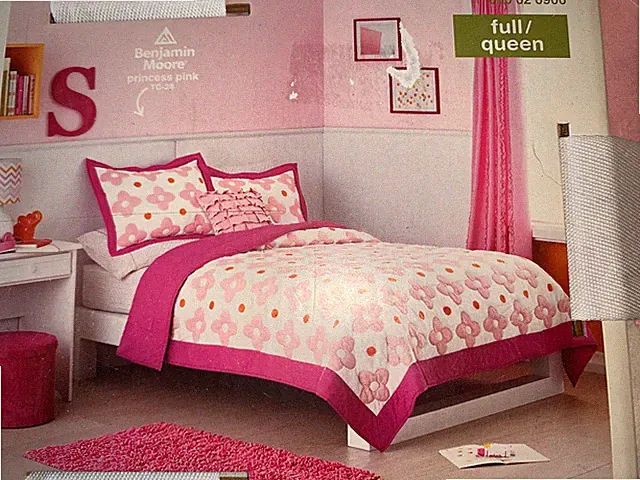 Circo FULL/QUEEN Quilt Shams Pink Flower dot Collection - Pink And Orange New!