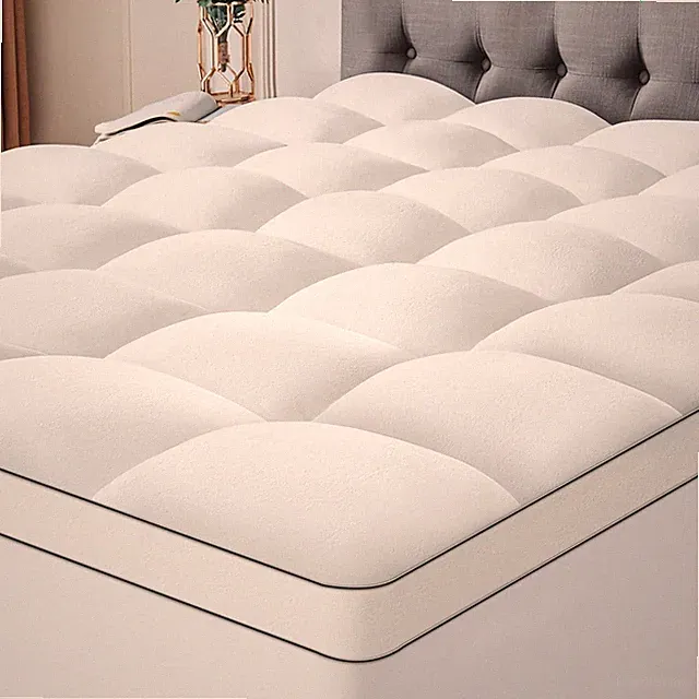 Cozy Ultra Soft Coral Fleece Queen Mattress Topper for Back Pain Relief