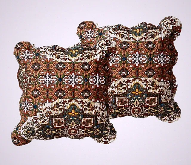 DaDa Bedding Earthy Moroccan Rustic Ogee Cross Scalloped Quilted Bedspread Set