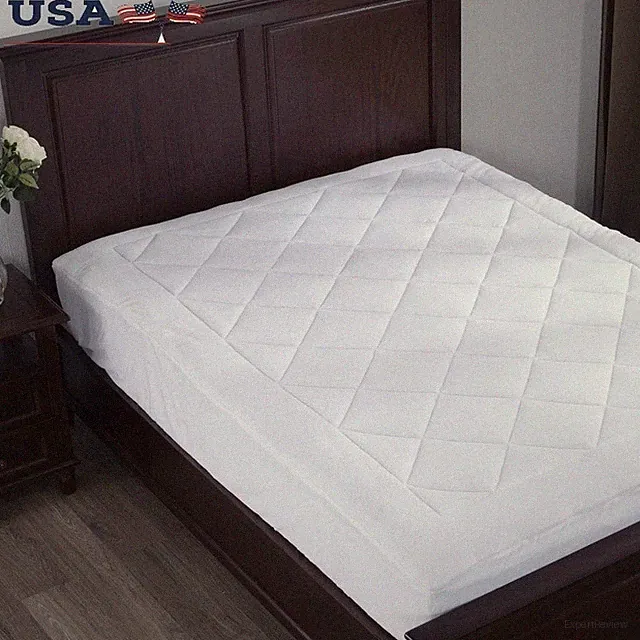 Down Alternative Mattress Pad Coral Fleece Hypoallergenic King Stretch Skirt New
