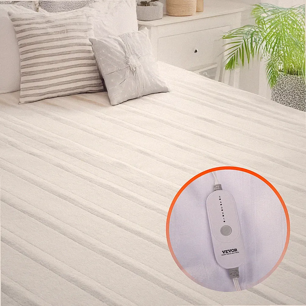 Electric Heated Mattress Pad 78"x80" King Size Coral Fleece Auto Off