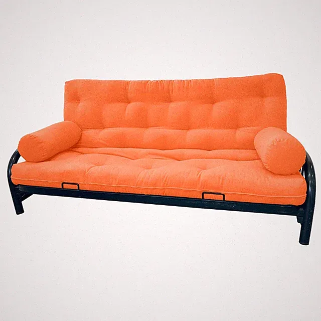 Full Size Futon Cover, Bolsters, 3 pcs, Mattress Protector, Slipcovers, Orange