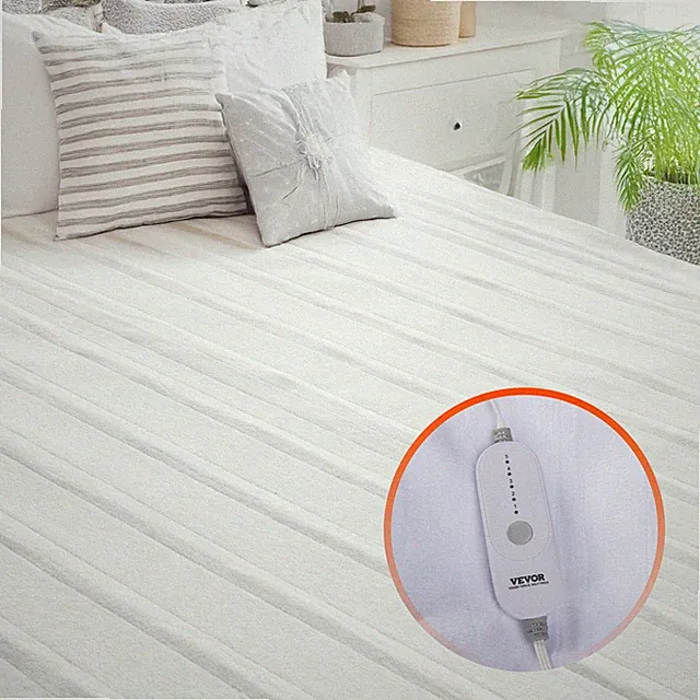 Heated Mattress Pad 54x75 in Full Electric Warmer Coral Fleece Auto Off