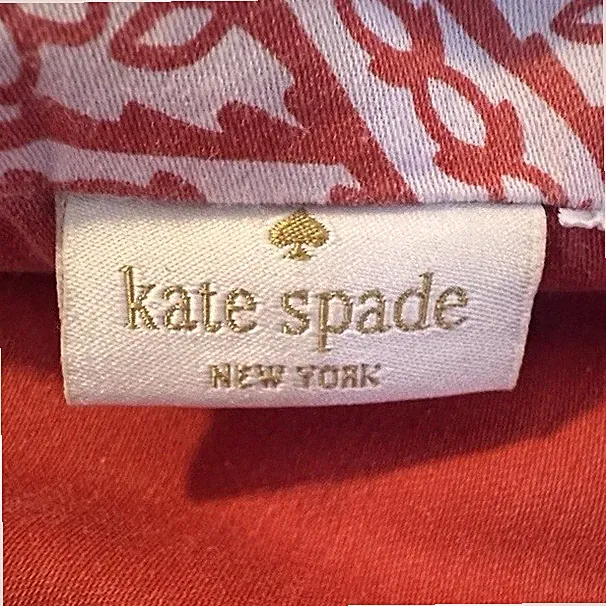Kate Spade NEW YORK Coral and White Floral Queen Comforter.