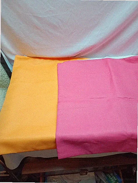 Lot Of Two Orange And Pink Solid Pillow Cases