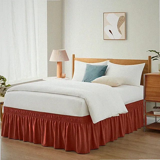 Orange adjustable bed skirt,suitable for king-size and extra-long king-size beds