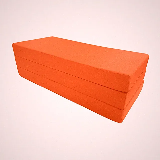 Orange Queen Trifold Foam Bed, Shikibuton, Ottoman Mattress 6 x 60 x 80