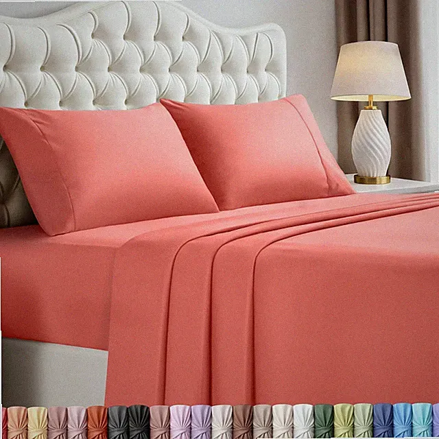 Queen Size Sheet Set – 4 Piece Bed Sheets, Soft and Breathable Microfiber, Inclu