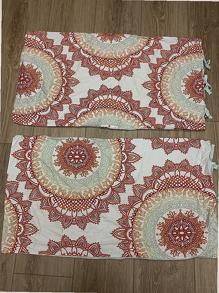 SHAMS ORANGE AQUA AND WHITE SET OF 2 STANDARD TIES FOR CLOSURE