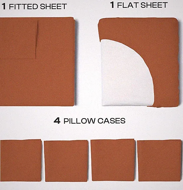 Soft 6-Piece Bedsheet Set Wrinkle-Resistant & Breathable Comfort.