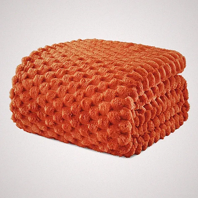 Soft Cozy Warm Plush Fleece King Size Bed Blanket Burnt Orange 90x104 Inch