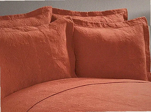 TERRA COTTA STANDARD SHAM 20x26 : RUSTIC ORANGE MATELASSE PILLOW COVER