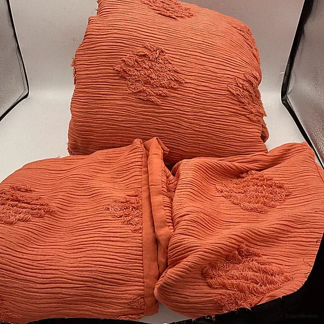 Threshold Three Piece Duvet Cover Set Orange Tufted