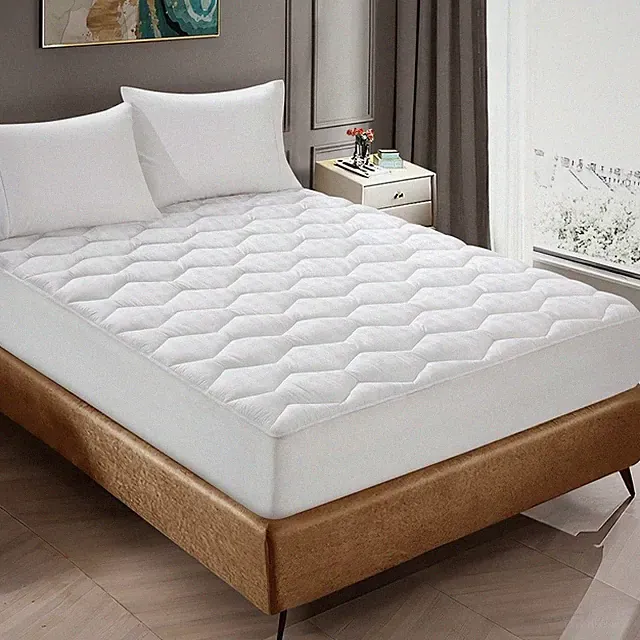 Twin 500 Thread Count Down Alternative Mattress Pad Coral Fleece Quilted Topper
