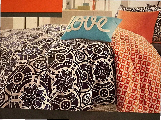 Twin Duvet Cover And Standard Sham-Reversible-100% Cotton-Orange-Blue-Print-NWT